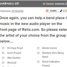 Vote To Add Your Favorite Band To Relix.com’s Audio Player