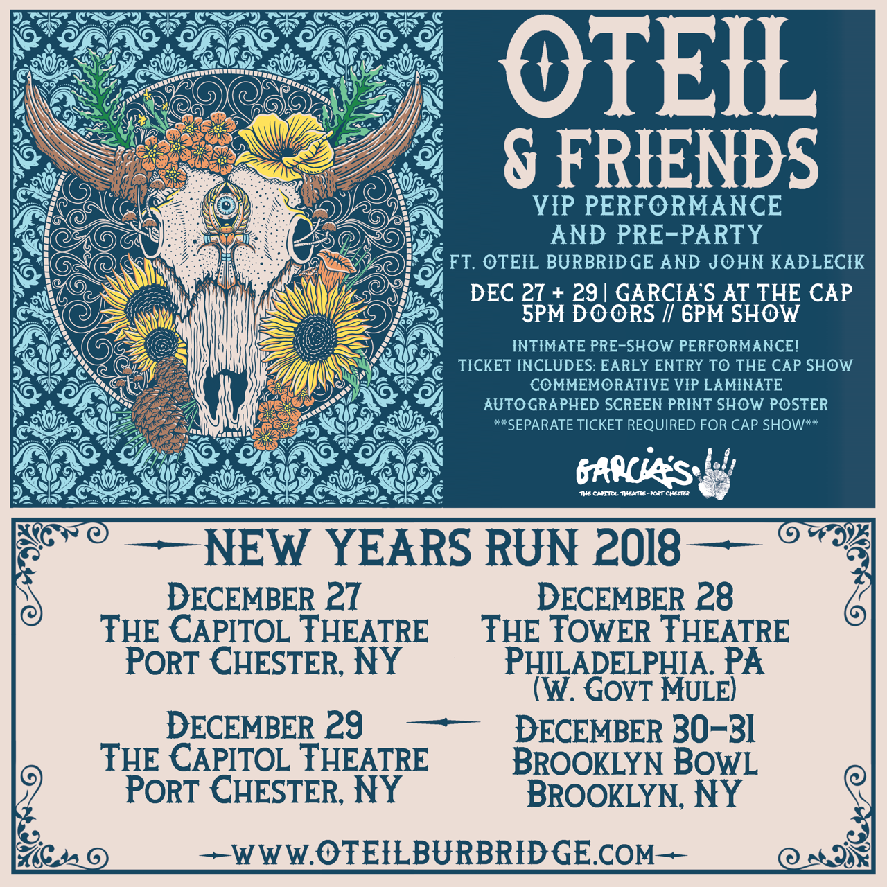 Garcia’s Announces Oteil & Friends VIP Performance and Pre-Party