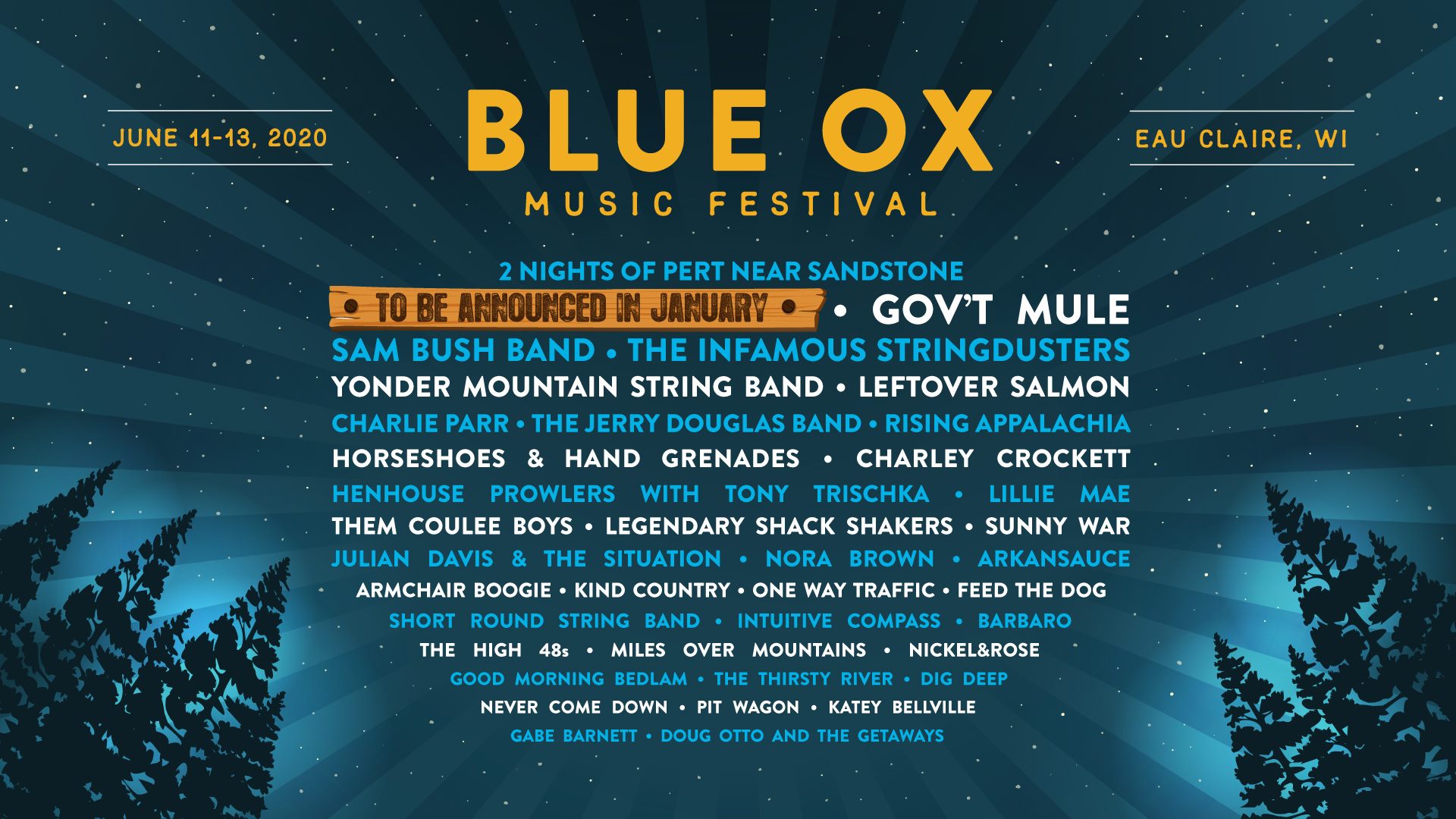 Blue Ox Music Festival First Round Lineup: Gov’t Mule, The Infamous Stringdusters, Yonder Mountain String Band and More