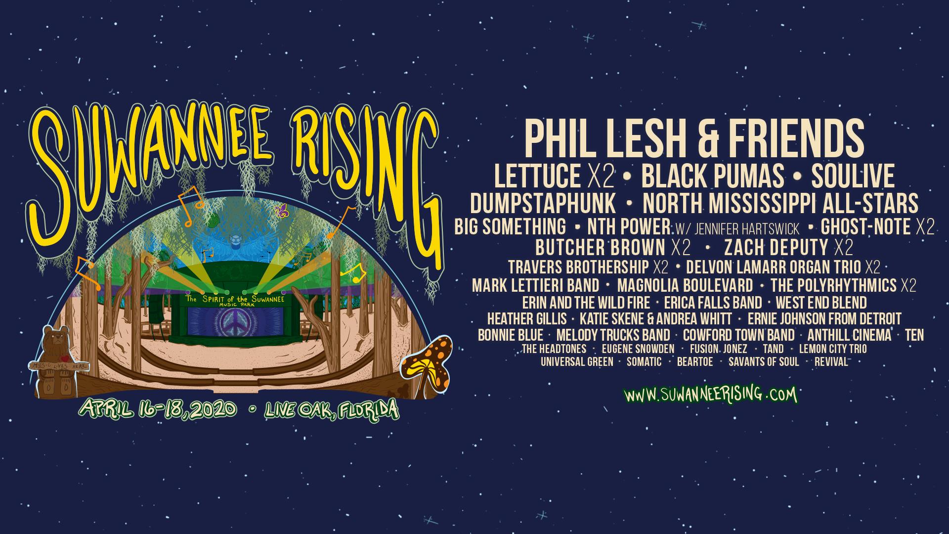 Suwannee Rising Festival Announces Lineup: Phil Lesh & Friends, Lettuce, Soulive and More
