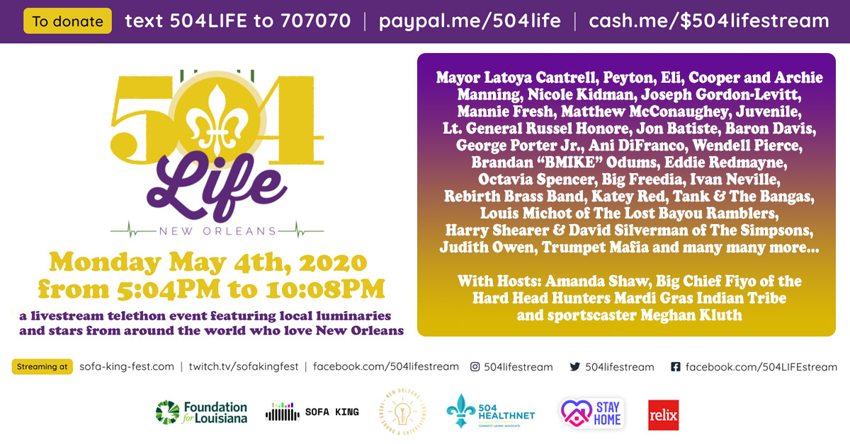 George Porter Jr., Joseph Gordon-Levitt, Peyton Manning, Ivan Neville and More To Participate In ‘504LIFE New Orleans’ Livestream Event