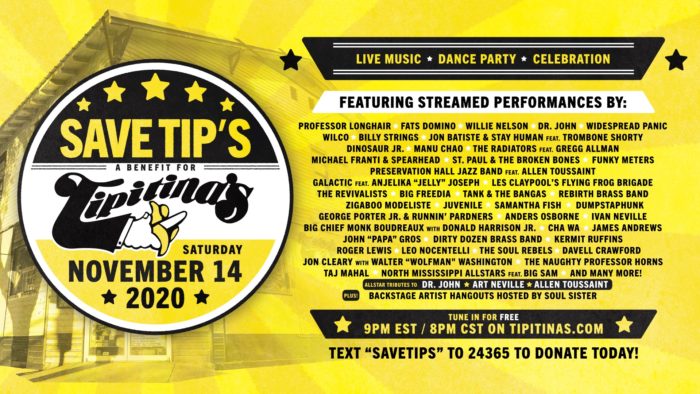 ICYMI: Watch The Full ‘Save Tip’s’ Livestream and Donate to a NOLA Institution
