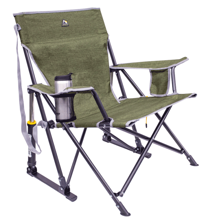 GCI Green Kickback Rocker Foldable Chair Music Gift