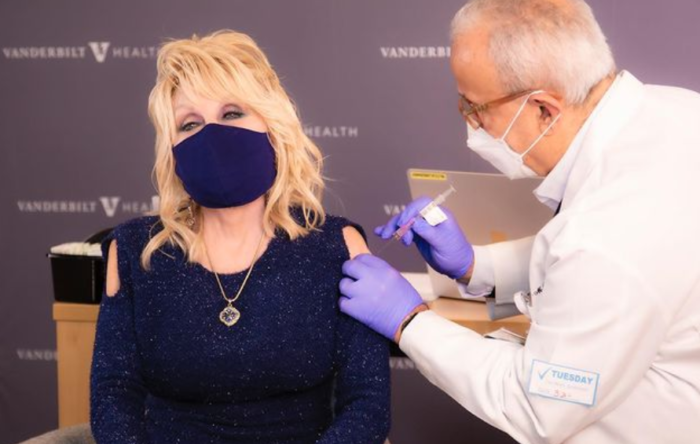 Dolly Parton Gets First Shot of COVID-19 Vaccine Dolly Parton Gets First Shot of COVID-19 Vaccine