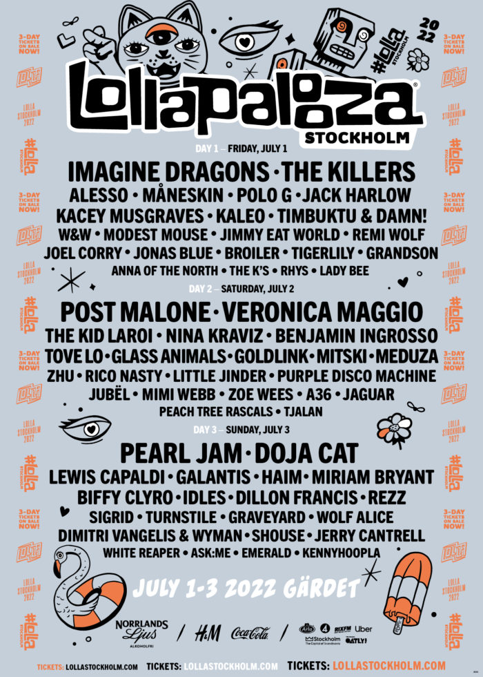 Lollapalooza 2022 Schedule Pearl Jam, Post Malone, Kacey Musgraves And More Set For Lollapalooza  Stockholm