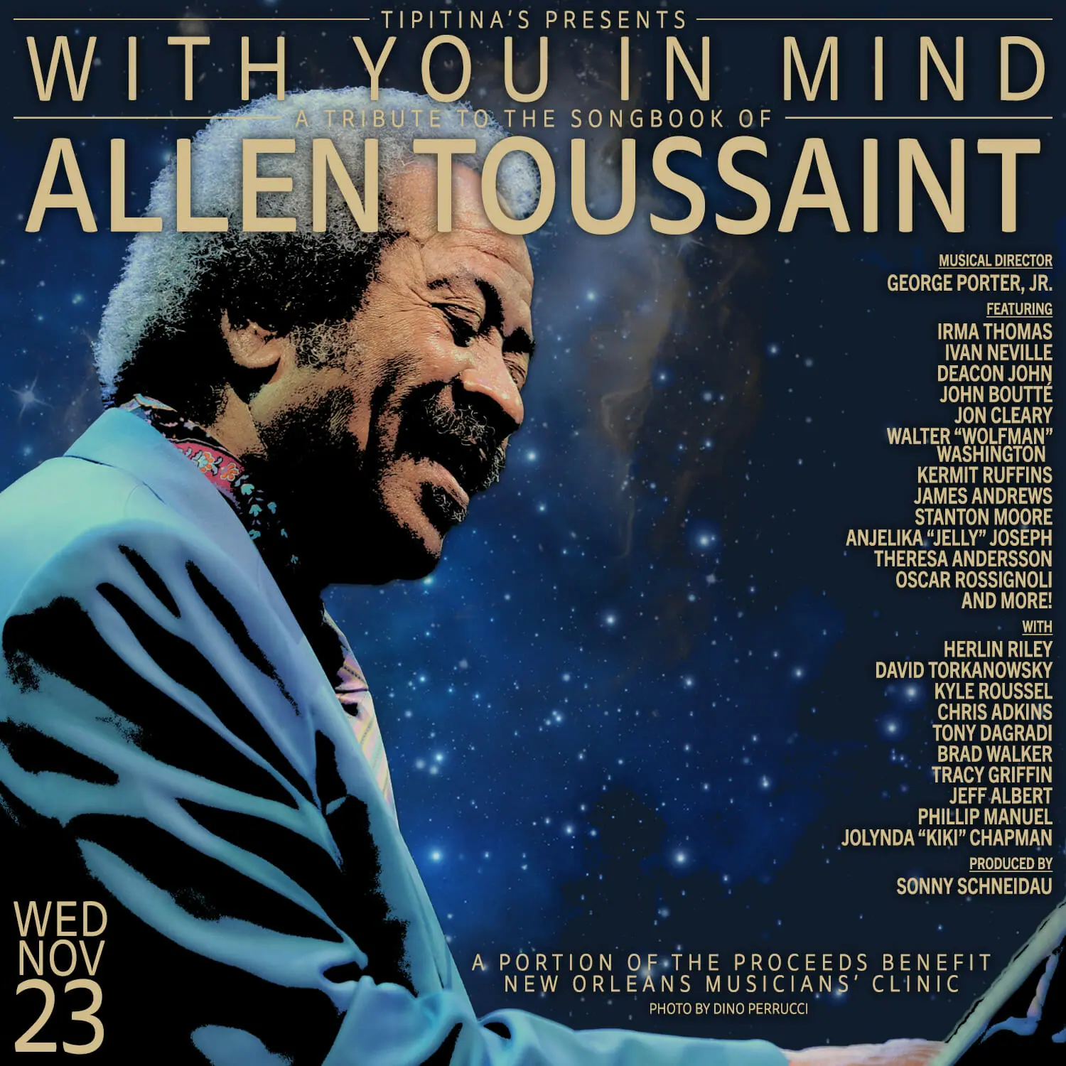 Tipitina's to Host A Tribute to The Songbook of Allen Toussaint