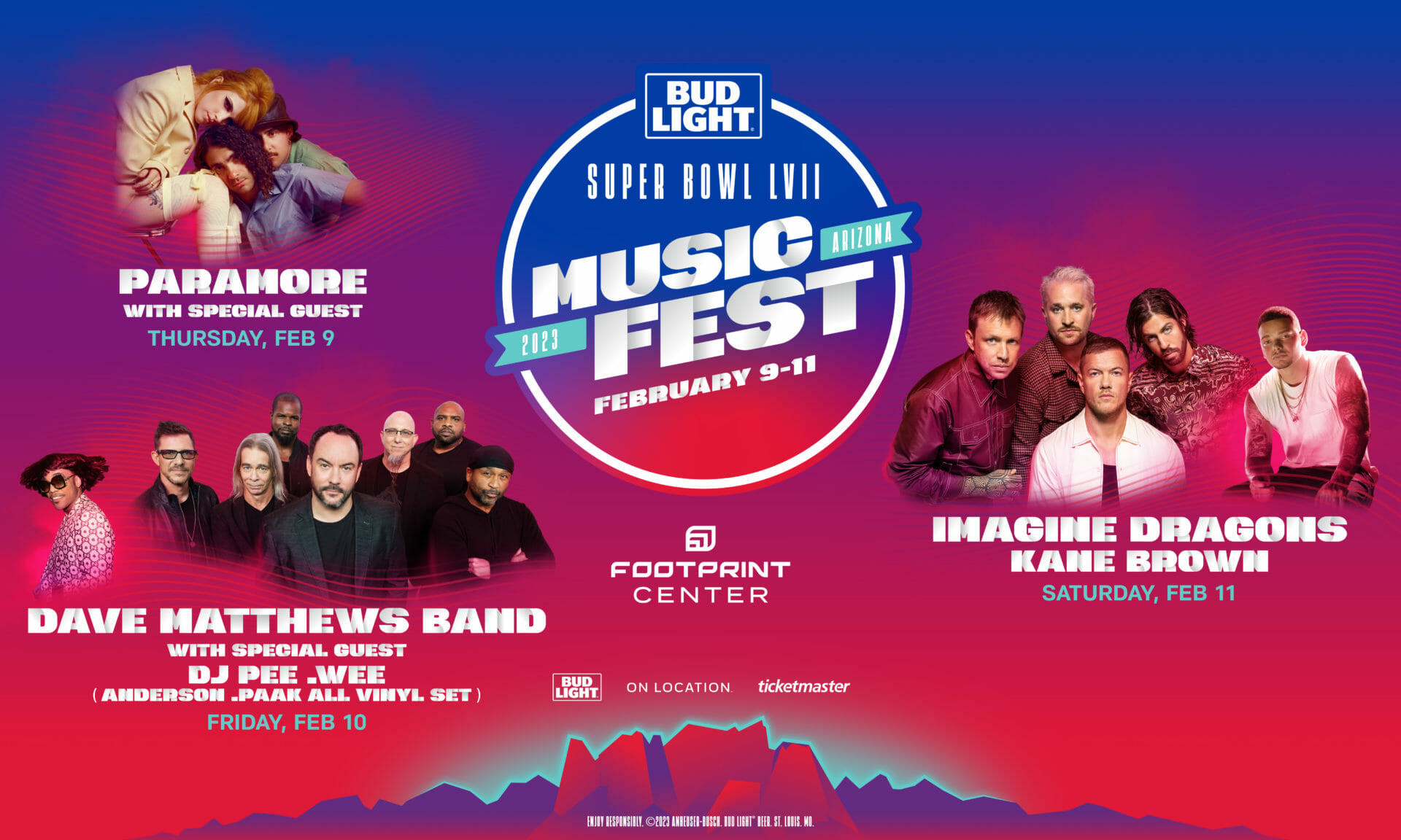 Dave Matthews Band, Imagine Dragons, Paramore and More to Perform at Bud Light Super Bowl Music Festival
