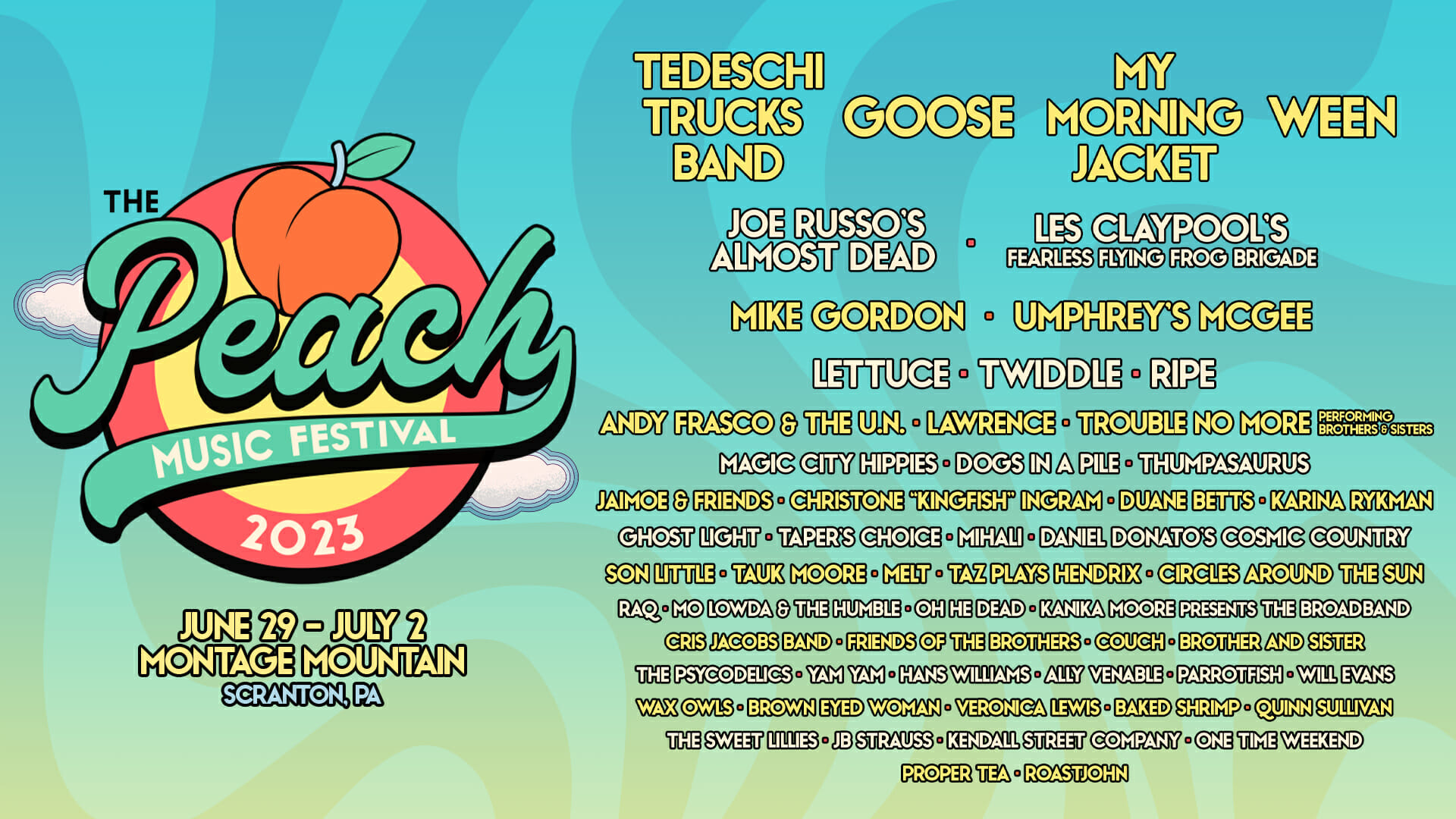 The Peach Music Festival Announces 2023 Lineup: Tedeschi Trucks Band ...