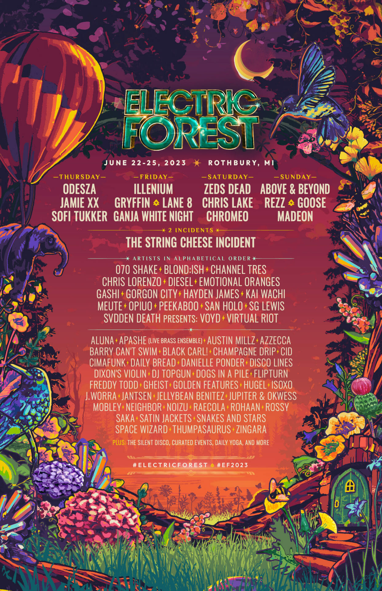 Electric Forest Announces 2023 Initial Artist Lineup The String Cheese Incident, Goose, REZZ