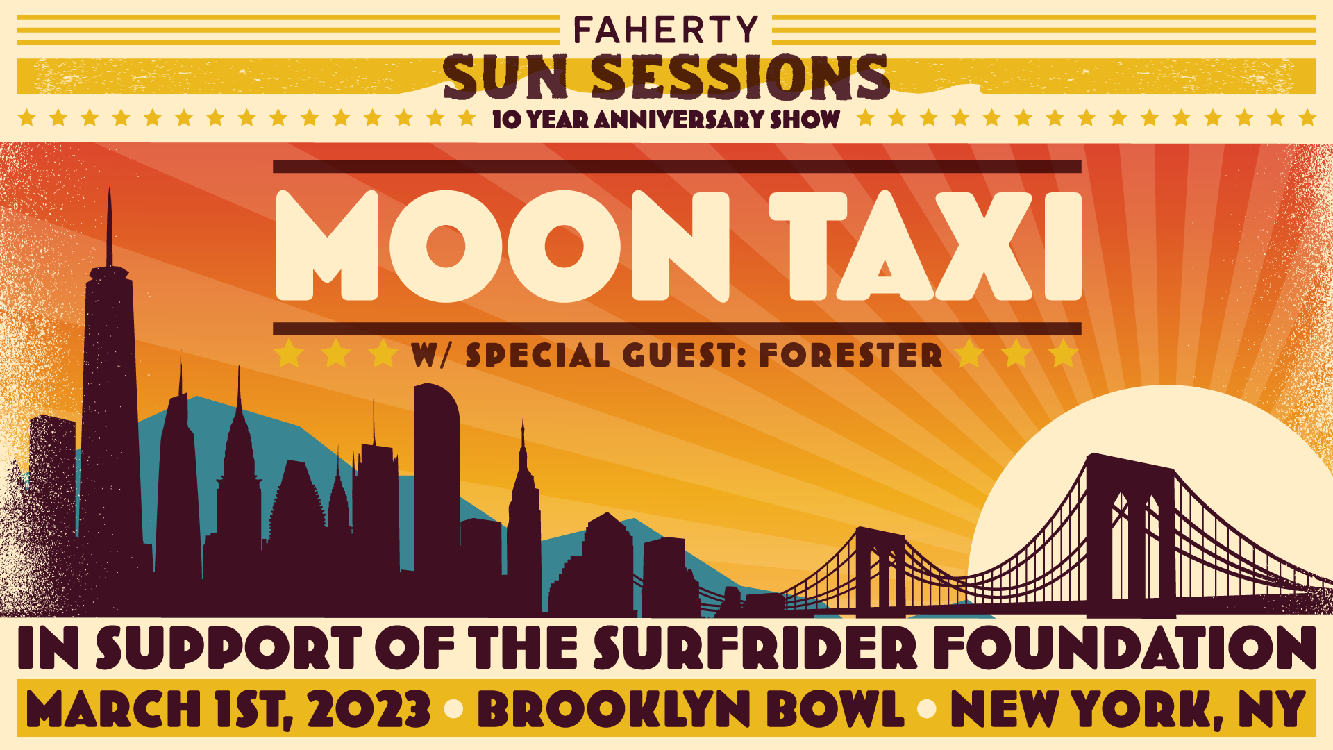 Faherty to Celebrate 10th-Anniversary with Sun Session at Brooklyn Bowl Featuring Moon Taxi