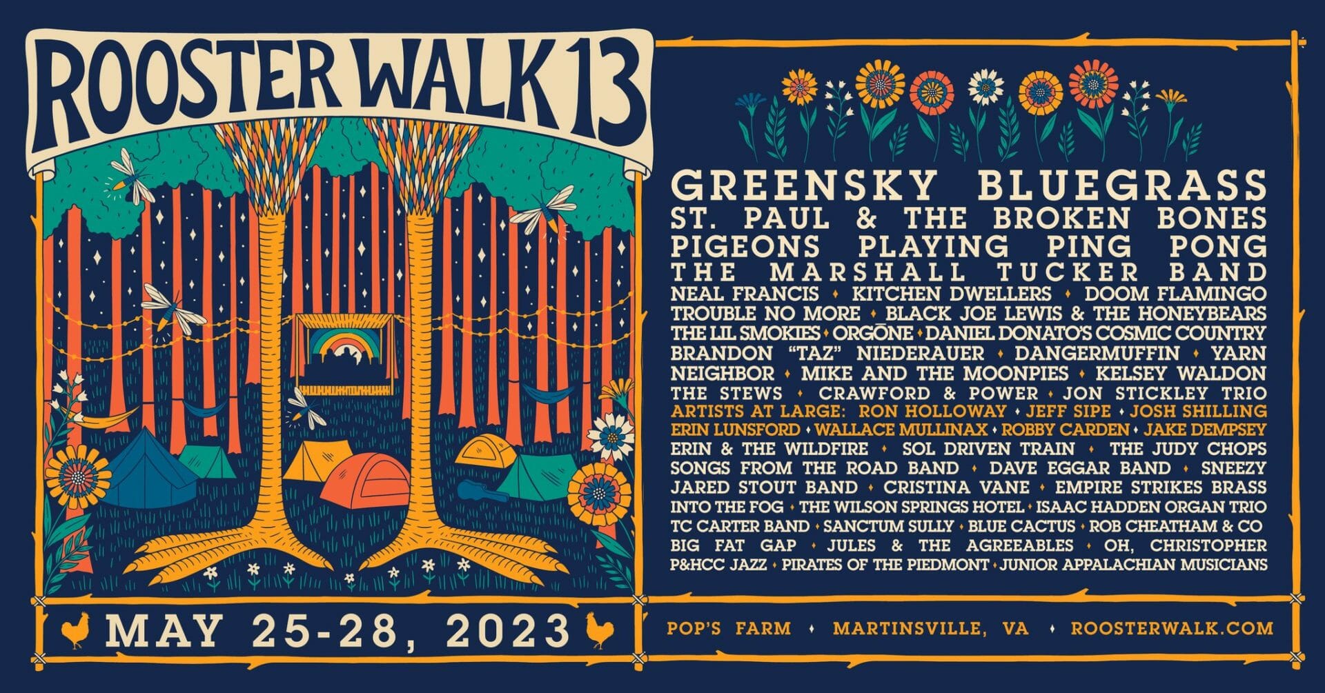Rooster Walk 13 Finalizes Artist Lineup: Pigeons Playing Ping Pong, Black Joe Lewis & The Honeybears, The Lil’ Smokies and More
