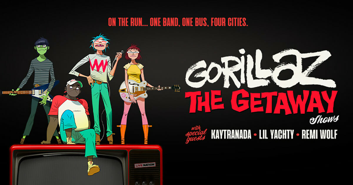 Gorillaz Announce The Getaway Shows with Kaytranada, Lil Yachty and Remi Wolf