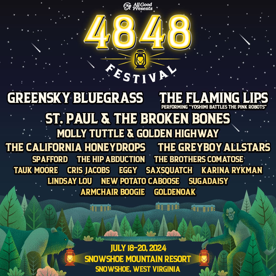 4848 Festival Presents 2024 Lineup Greensky Bluegrass, The Flaming