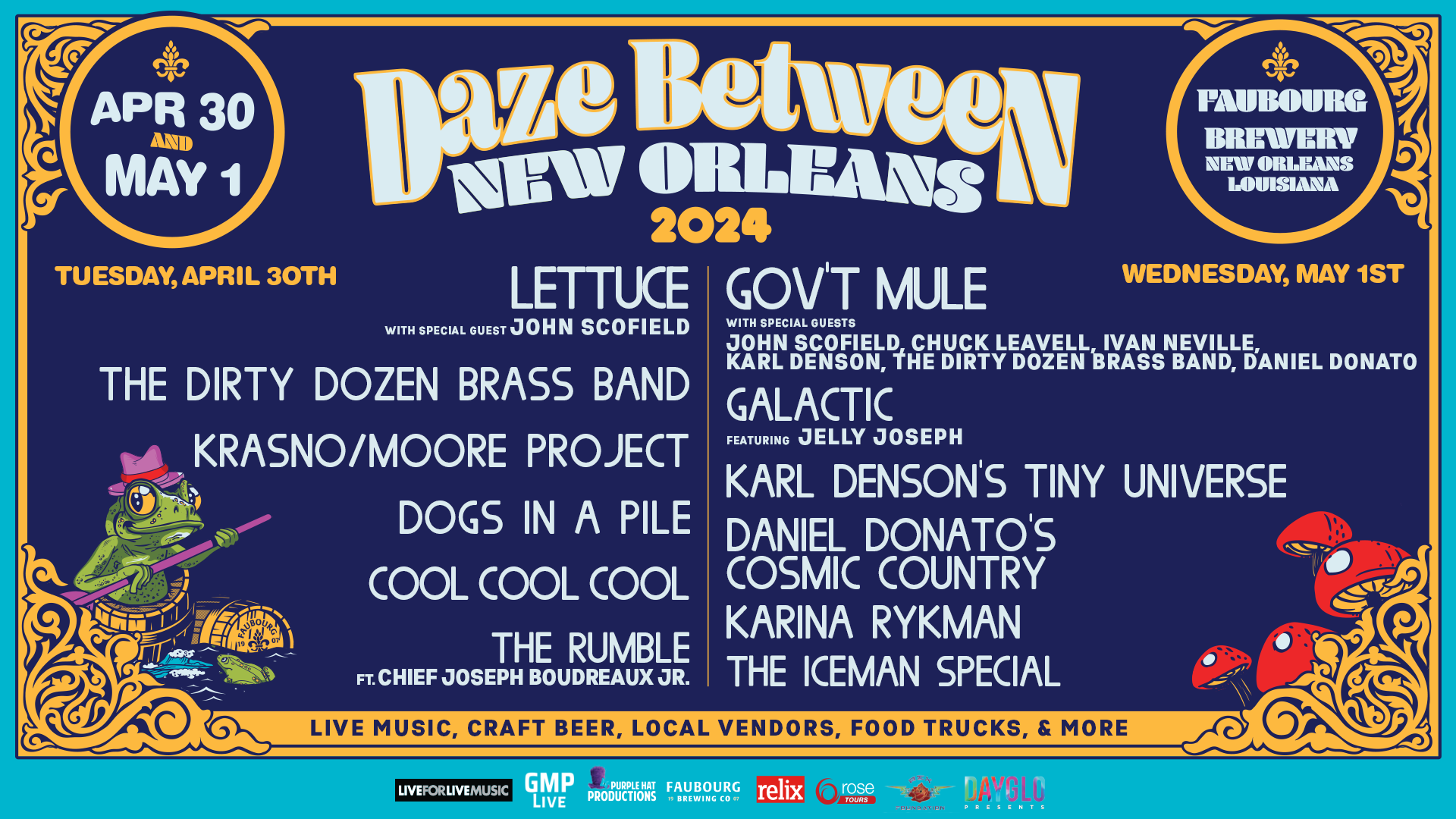 Daze Between New Orleans Drops 2024 Artist Lineup Gov't Mule & Friends