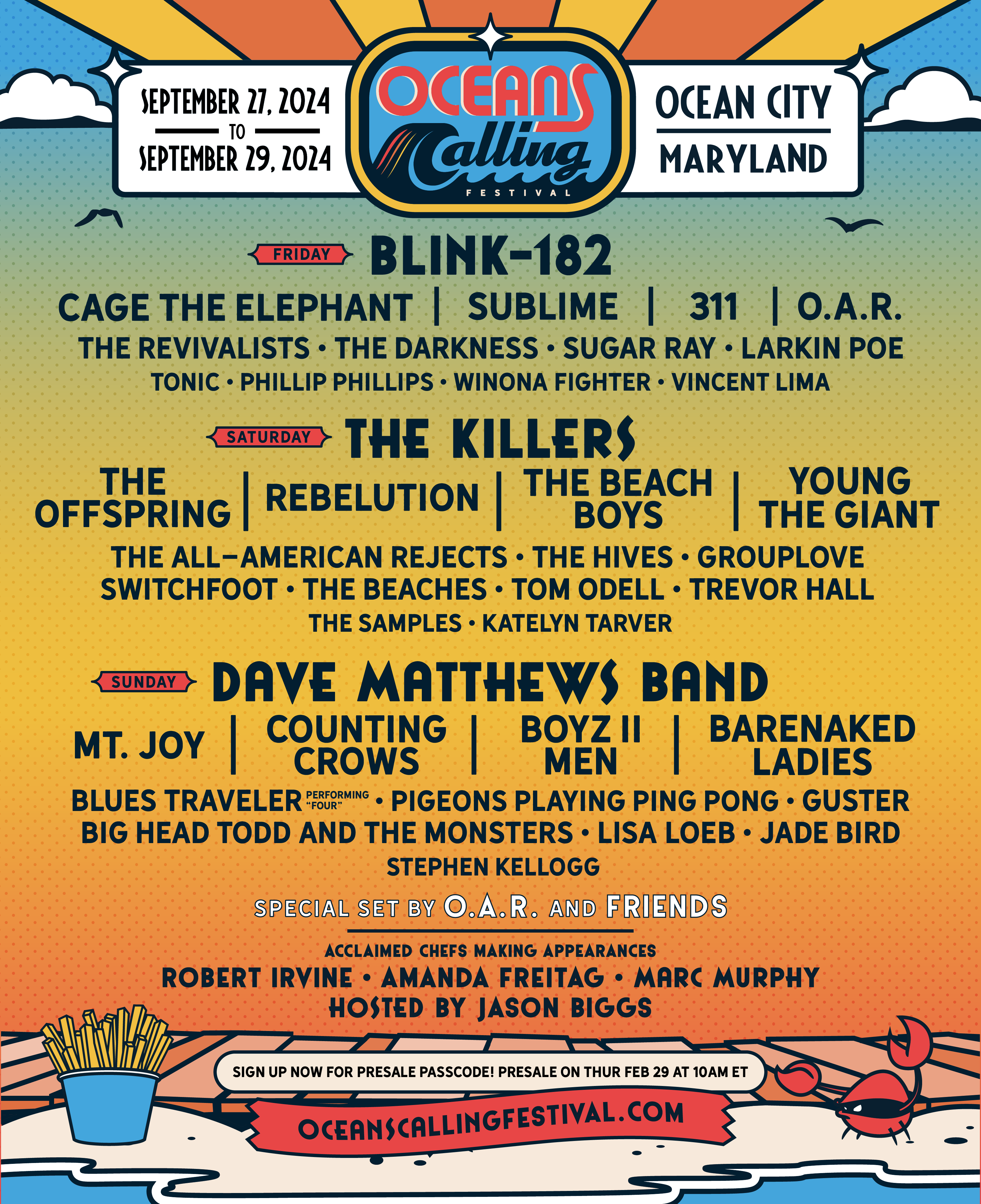 Oceans Calling Festival Unveils Artist Lineup for Second Presentation: O.A.R., The Killers, Dave Matthews Band and More