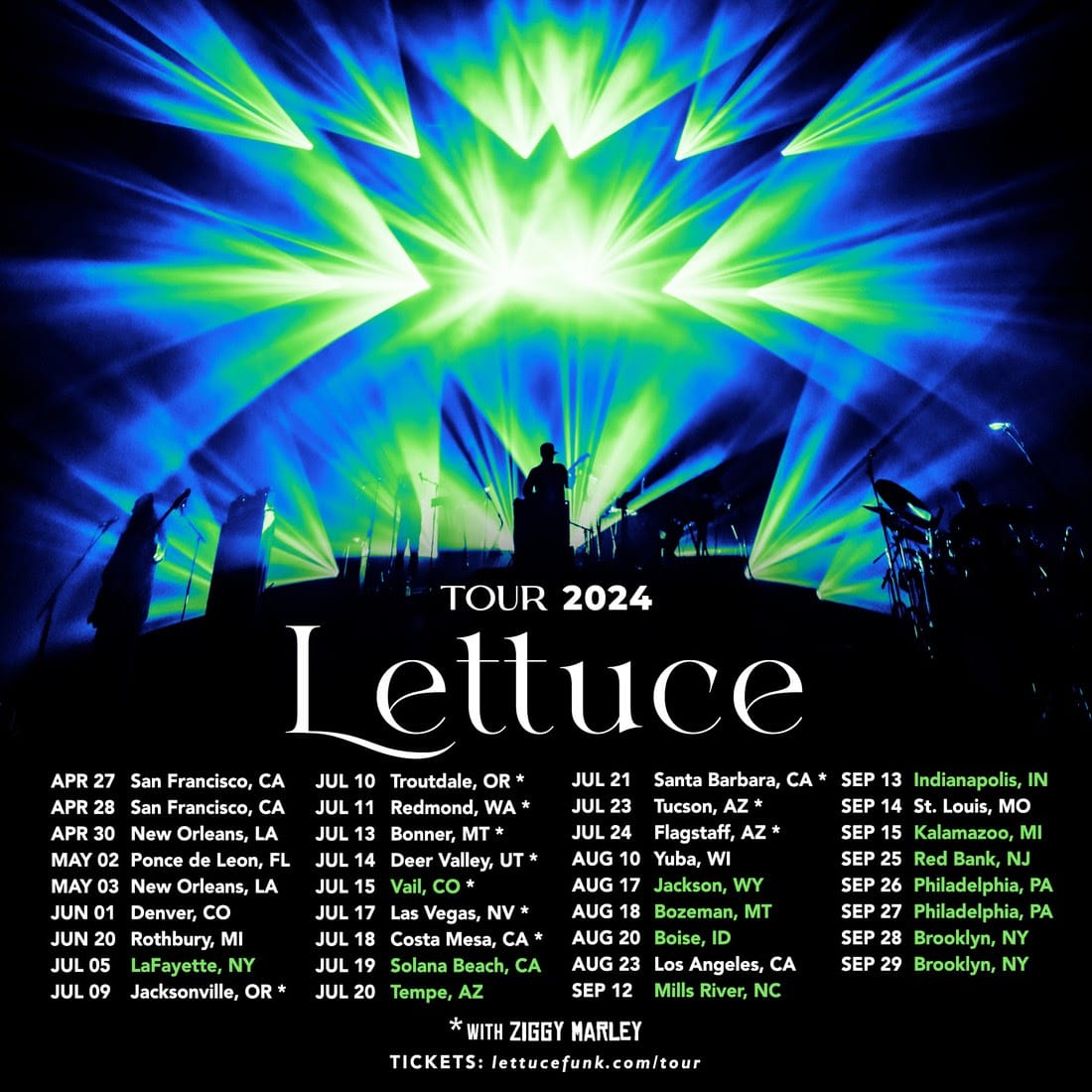 Lettuce Expand 2024 Tour Schedule: John Scofield, Ziggy Marley, BISCOLAND and More