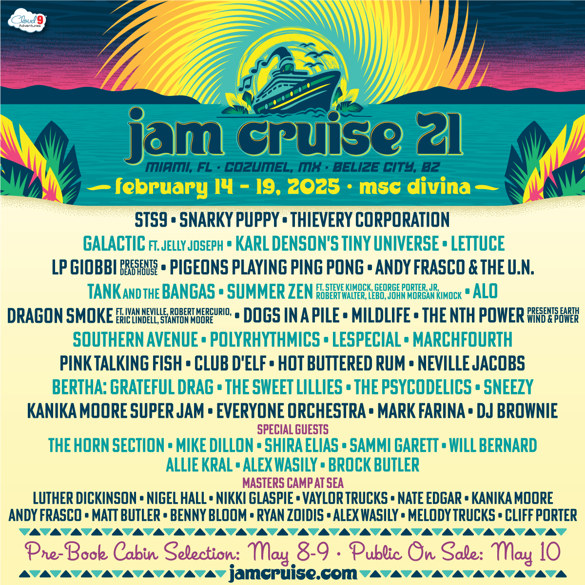 Jam Cruise Outlines 2025 Excursion STS9, Snarky Puppy, Thievery Corporation and 40+ Others