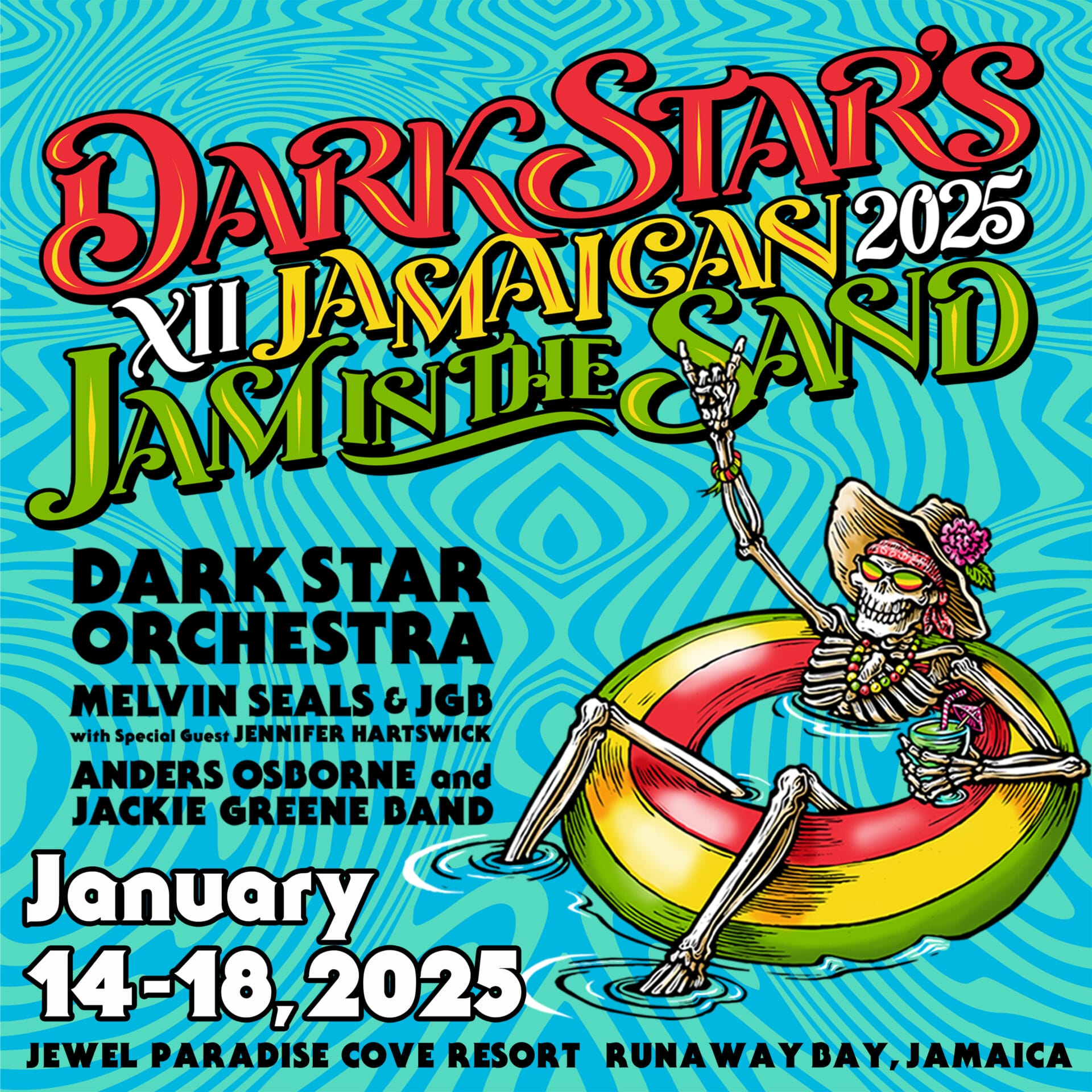 Dark Star Orchestra Detail Jam in the Sand XII, with Melvin Seals and JGB, Anders Osborne and Jackie Greene