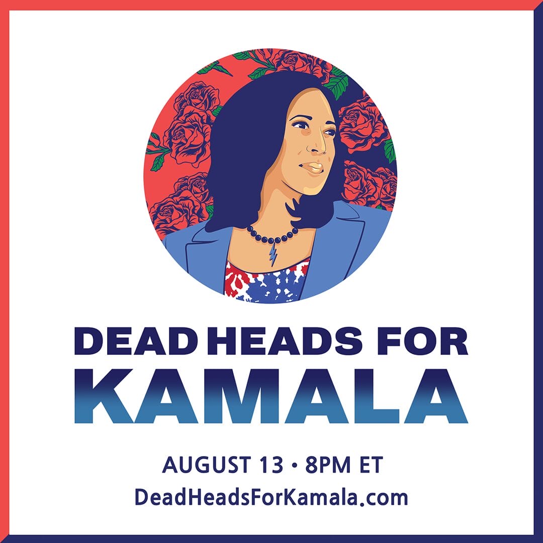 Dead Heads for Kamala to Host Virtual Rally Tonight, Featuring Live Music, Song-Themed Topics and More