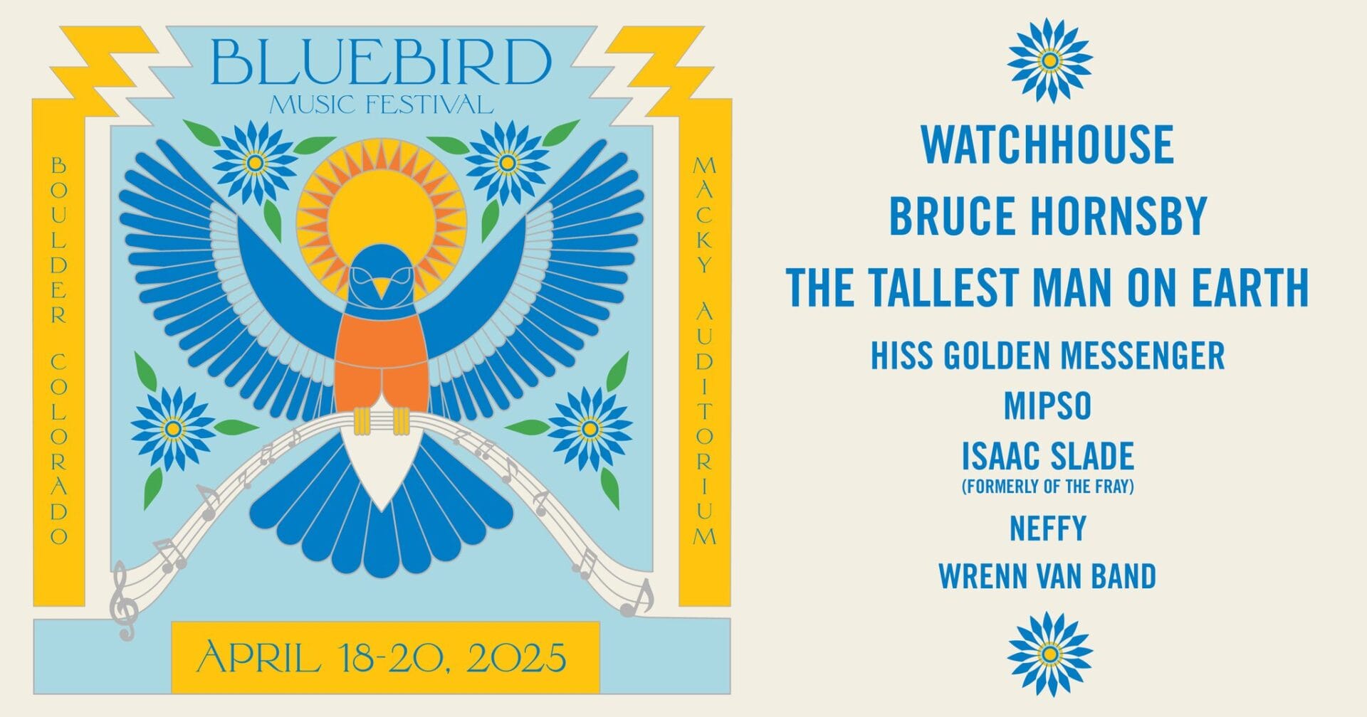 Bluebird Music Festival Announce 2025 Lineup Bruce Hornsby, Watchhouse