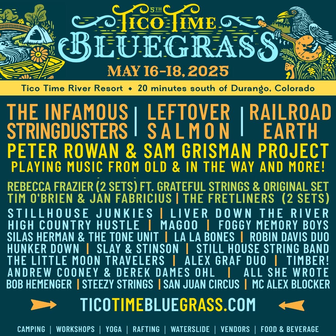 Tico Time Bluegrass Festival Unveils Fifth Annual Lineup: The Infamous Stringdusters, Leftover Salmon, Railroad Earth, Peter Rowan & Sam Grisman Project and More Tico Time Bluegrass Festival Unveils Fifth Annual Lineup: The Infamous Stringdusters, Leftover Salmon, Railroad Earth, Peter Rowan & Sam Grisman Project and More
