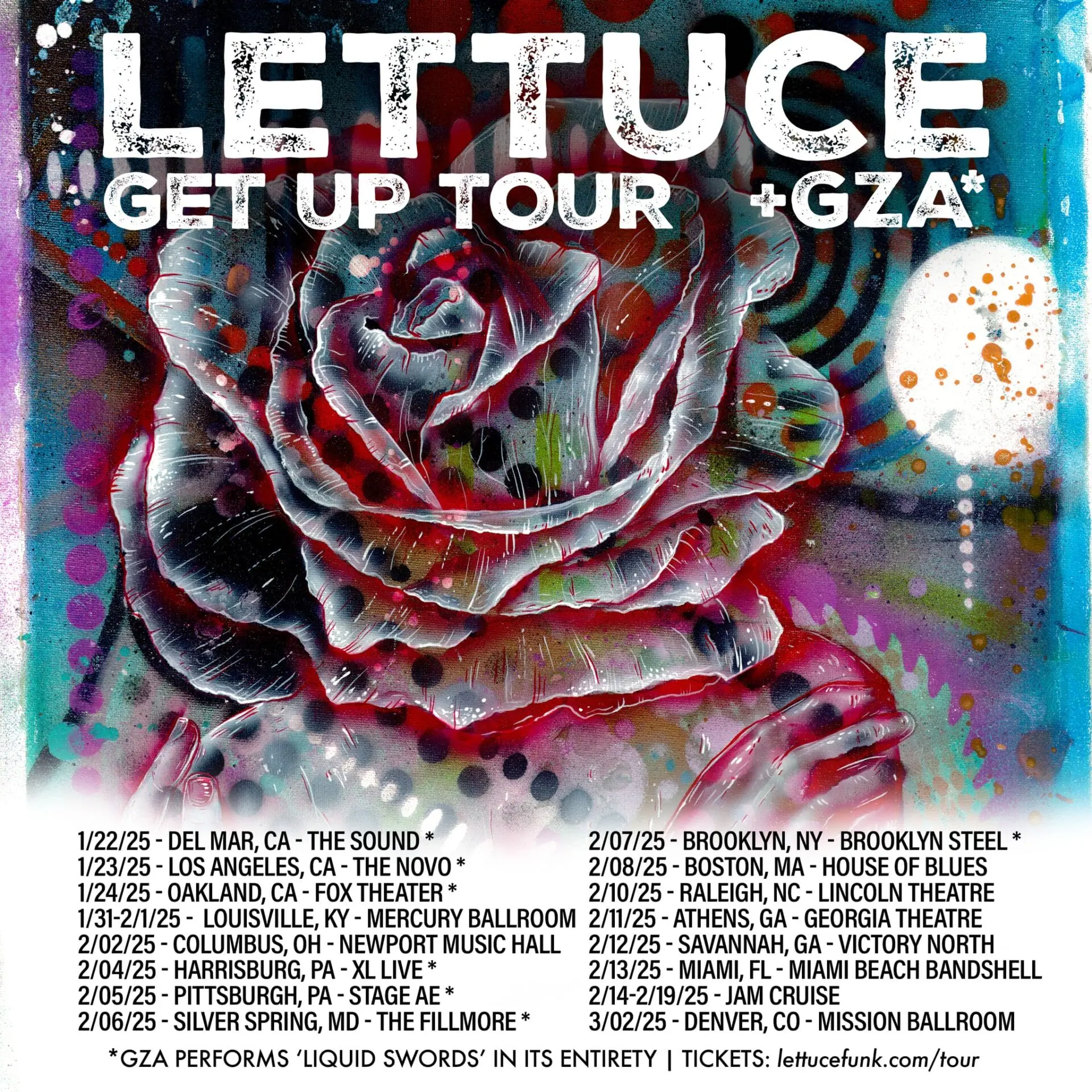 GZA and Lettuce Join Forces for 2025 Tour, Performing 'Liquid Swords'