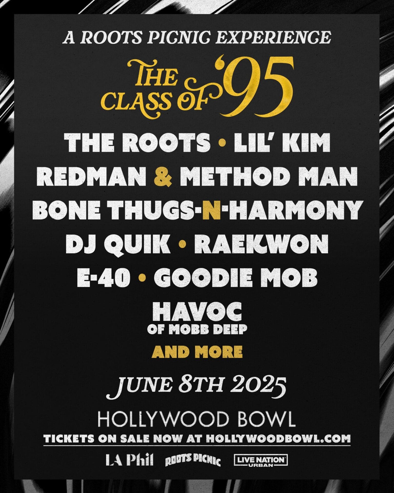 The Roots Announce “A Roots Picnic Experience: Class of ’95” at Hollywood Bowl: Lil’ Kim, Method Man & Redman, Bone Thugs-N-Harmony, Raekwon and More