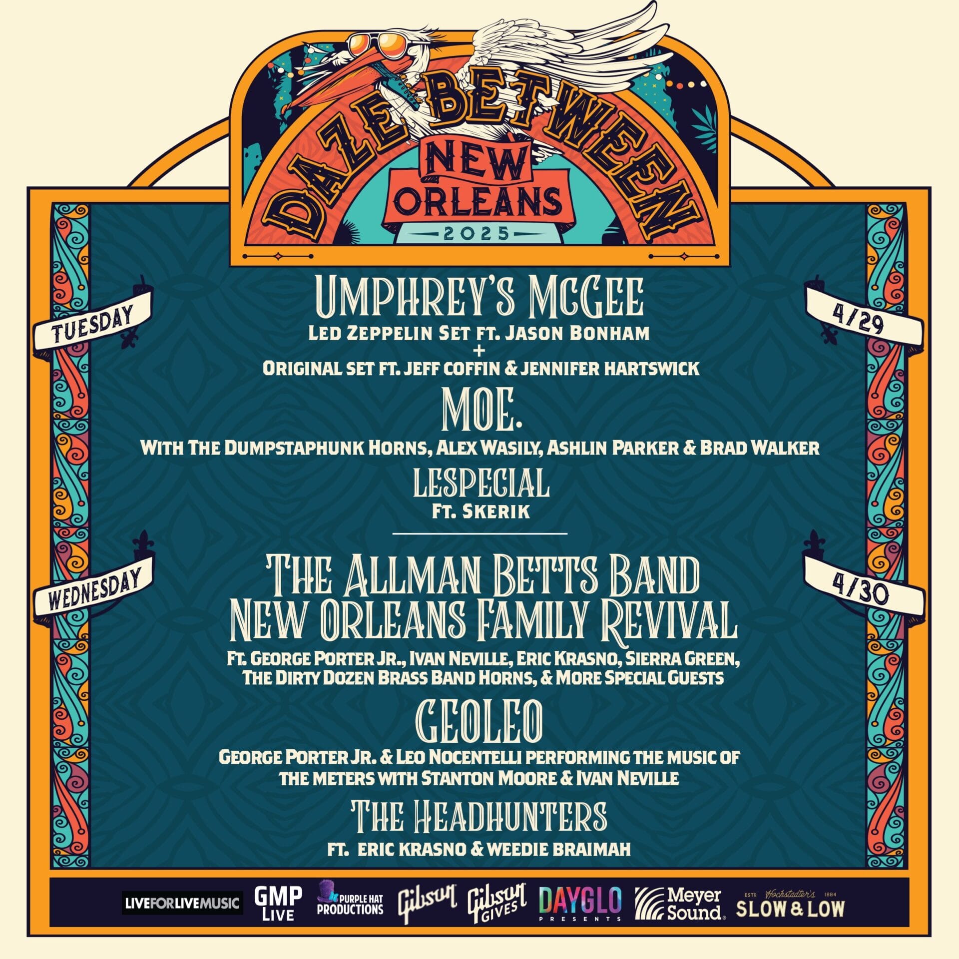 Daze Between New Orleans Announces 2025 Event at New Venue, Detail Artist Lineup Ft. Umphrey’s Led Zeppelin Set with Jason Bonham, moe., Allman Betts NOLA Revival and More