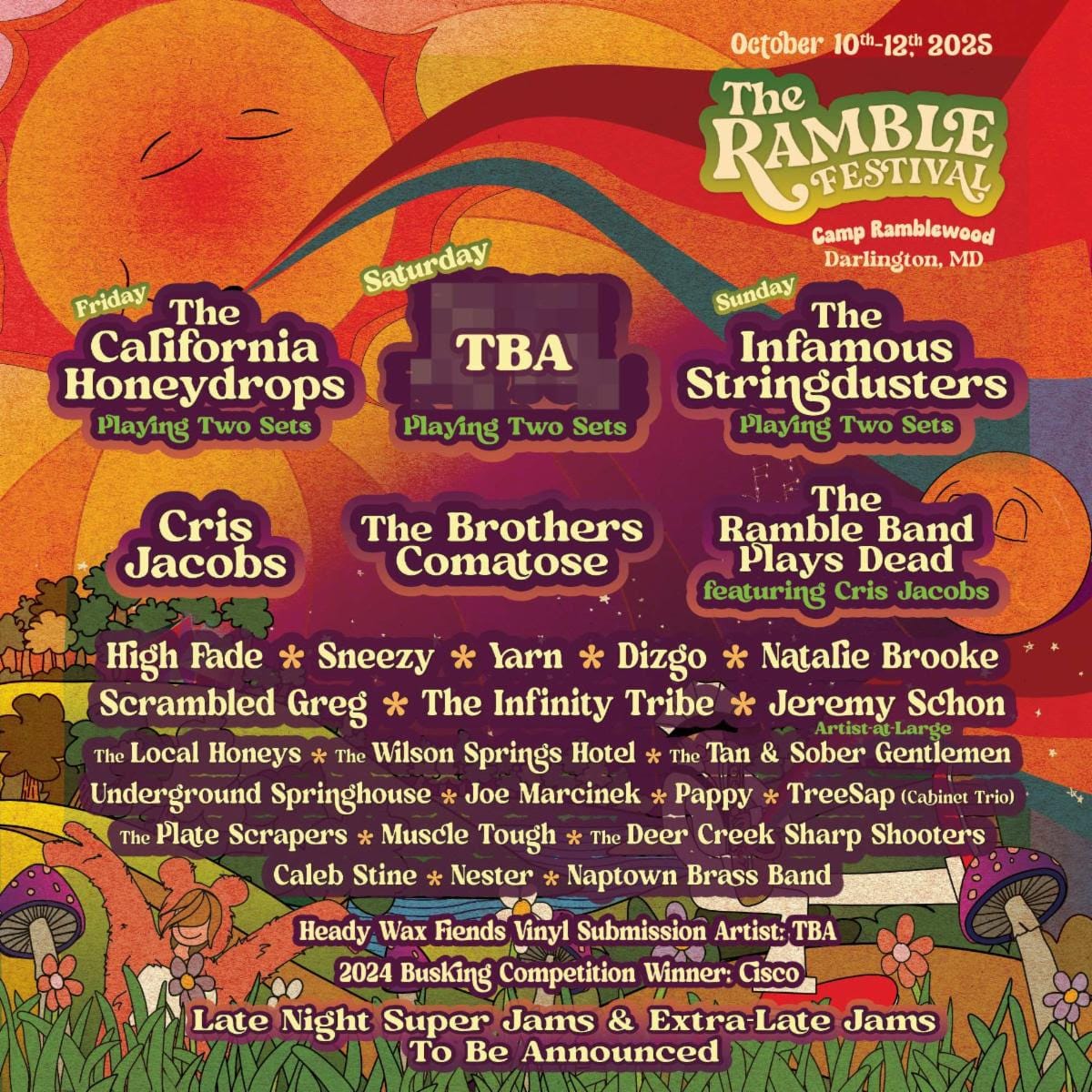 The Ramble Festival Unveils 2025 Artist Lineup: The Infamous Stringdusters, The California Honeydrops, Cris Jacobs and More The Ramble Festival Unveils 2025 Artist Lineup: The Infamous Stringdusters, The California Honeydrops, Cris Jacobs and More