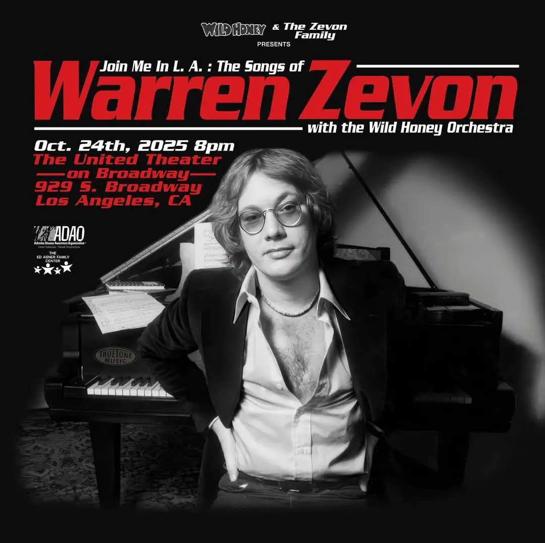 Join Me in LA: The Songs of Warren Zevon to Feature Live Join Me in LA: The Songs of Warren Zevon to Feature Live