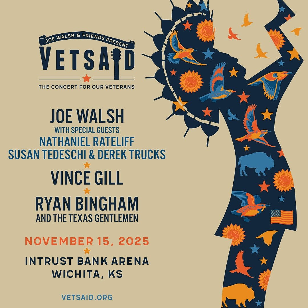 Joe Walsh Details Ninth Annual VetsAid with Vince Gill, Susan Tedeschi, Derek Trucks, Nathaniel Rateliff and Shares Streaming Information Joe Walsh Details Ninth Annual VetsAid with Vince Gill, Susan Tedeschi, Derek Trucks, Nathaniel Rateliff and Shares Streaming Information
