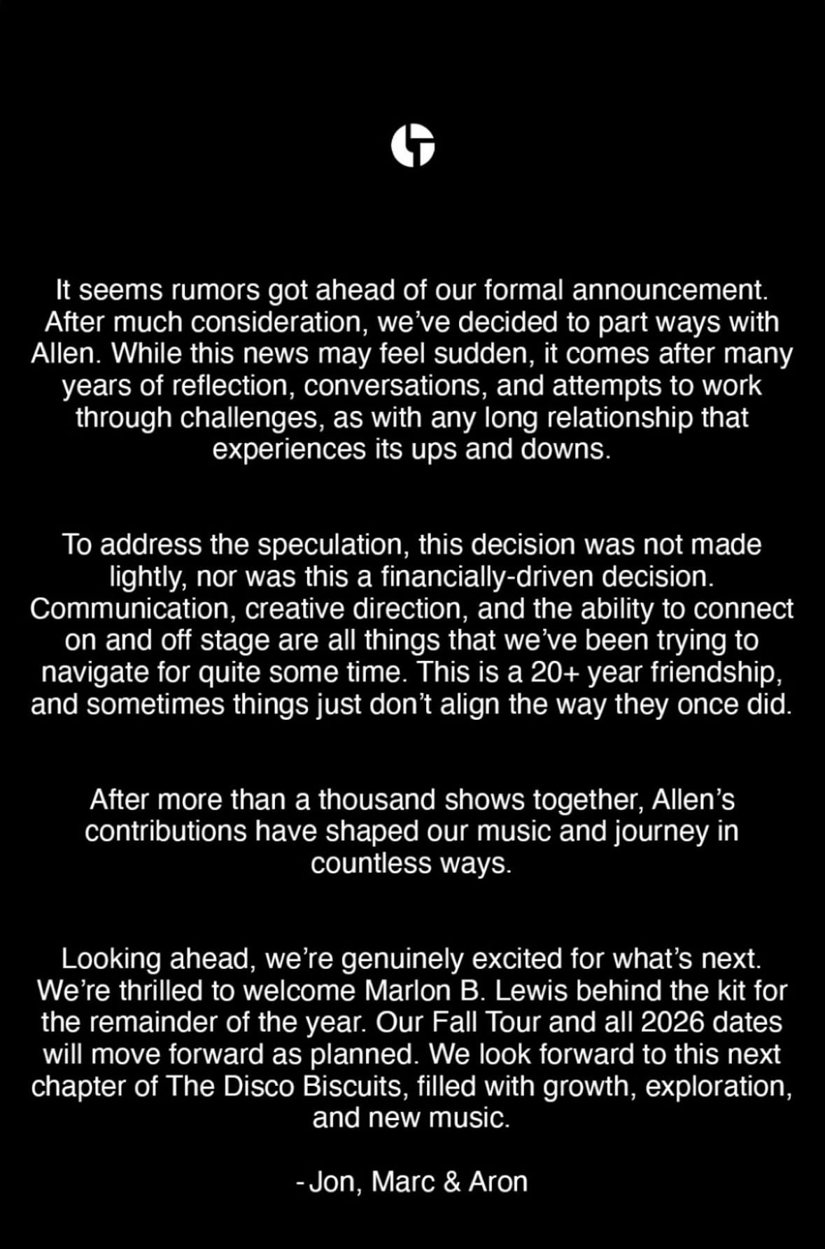 The Disco Biscuits Announce the Departure of Drummer Allen Aucoin