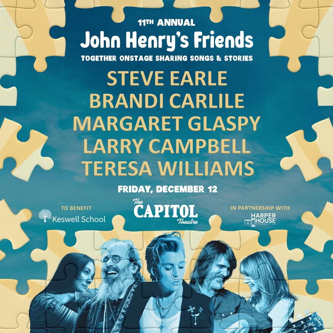 Steve Earle Announces 11th Annual John Henry’s Friends Benefit Concert with Brandi Carlile, Margaret Glaspy, Larry Campbell and Teresa Williams