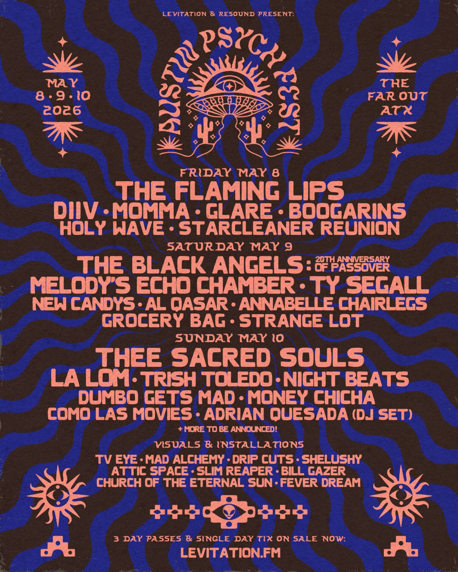 Austin Psych Fest Unveils 2025 Artist Lineup: The Flaming Lips, Thee Sacred Souls, Ty Segall, The Black Angels, DIIV and More