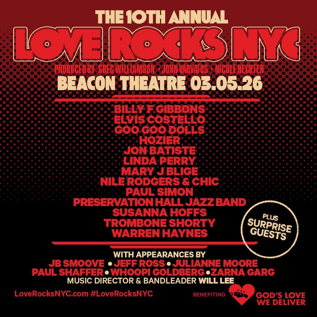 God’s Love We Deliver Announces Initial 2026 Love Rocks NYC Benefit Lineup Led by Paul Simon and Mary J. Blige