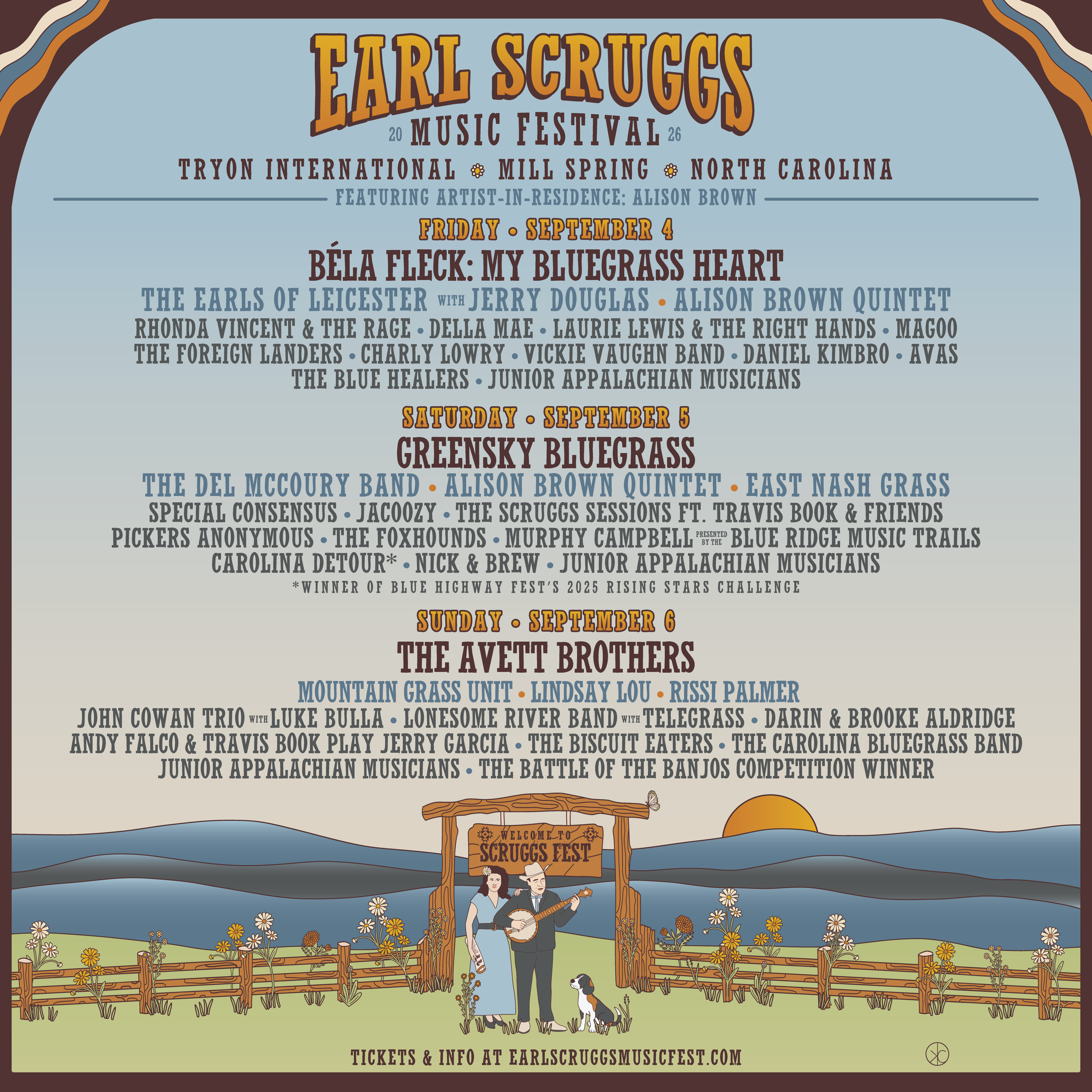 Earl Scruggs Music Festival Drops Packed Artist  Lineup, Helmed by Béla Fleck, Greensky Bluegrass and The Avett Brothers