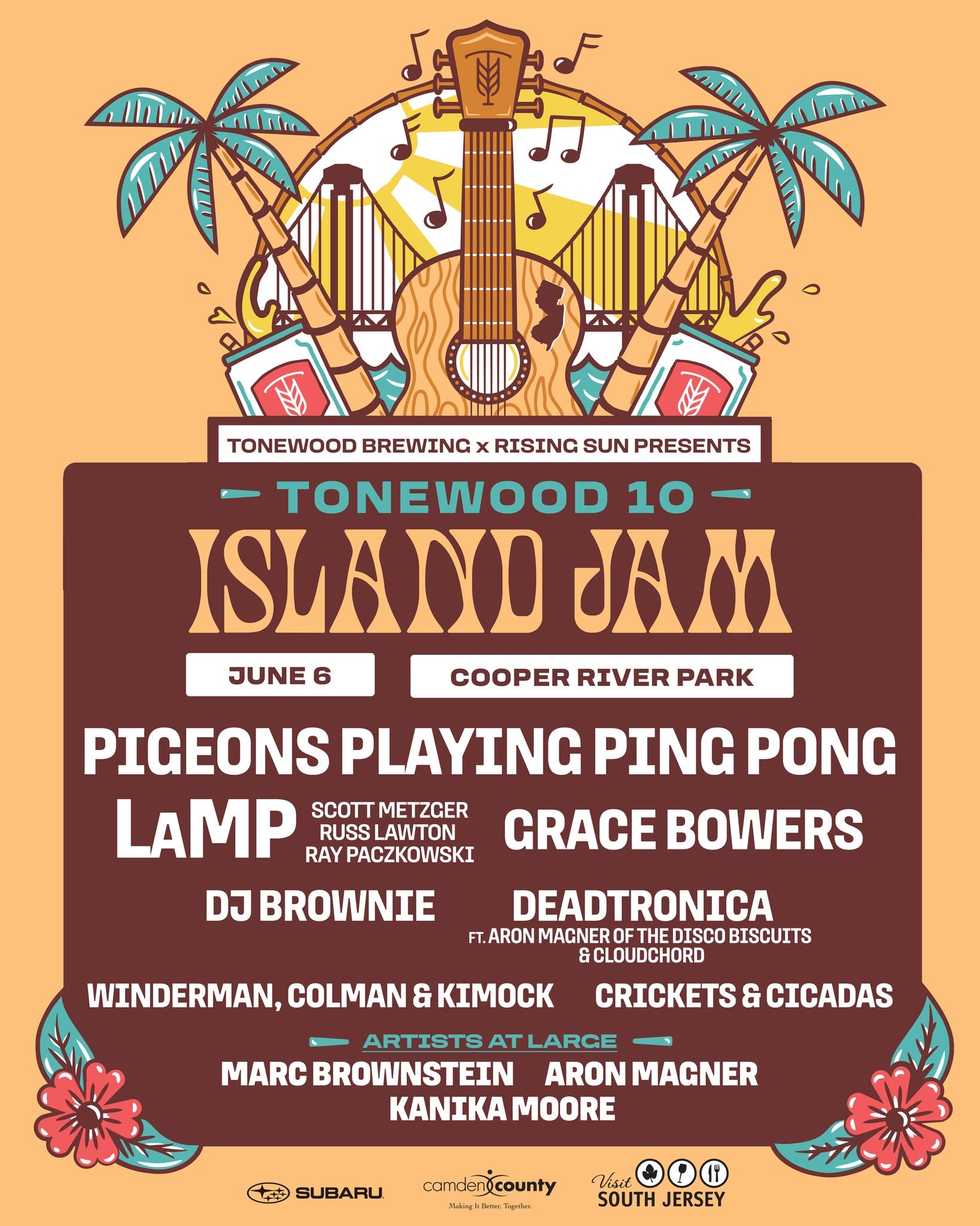 Tonewood Brewing Announces Tonewood 10: Island Jam with Pigeons Playing Ping Pong, LaMP, Grace Bowers, The Disco Biscuits’ DJ Brownie and Aron Magner and More