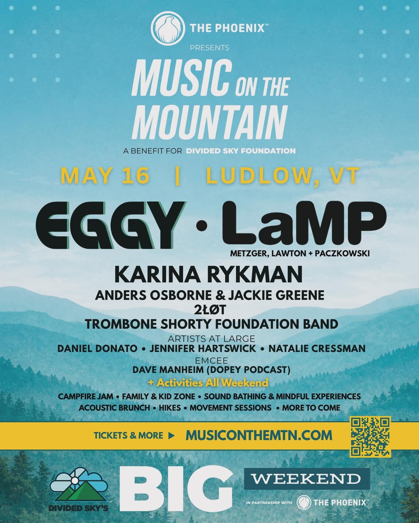 Music on the Mountain Unveils Third Festival Benefiting Divided Sky Foundation: Eggy, LaMP, Daniel Donato, Karina Rykman and More