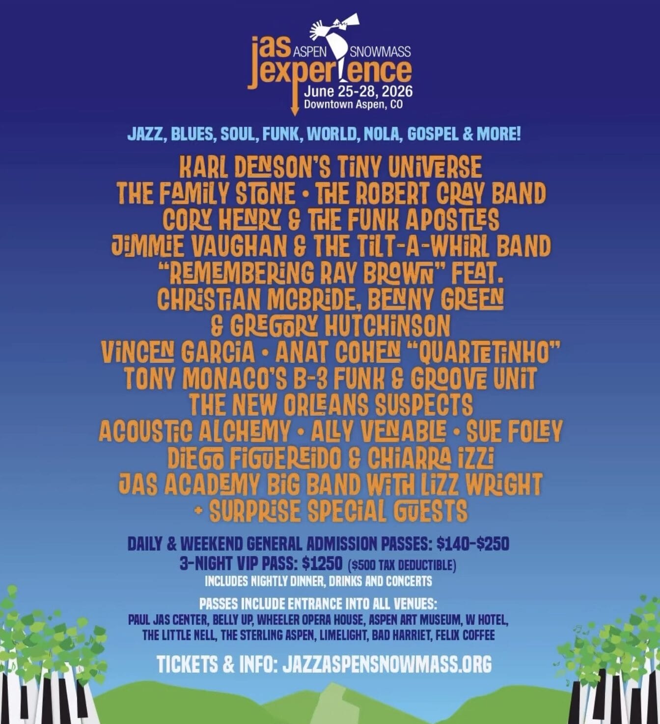 Jazz Aspen Snowmass Shares 2026 June Experience Lineup: Karl