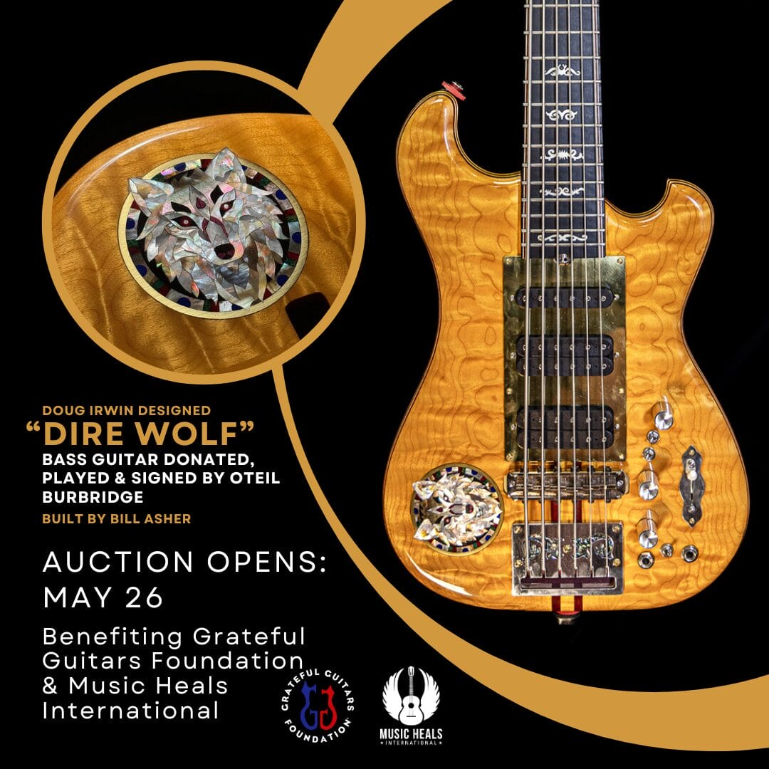 Grateful Guitars Foundation Outline Annual Benefit Auction with Music Heals International, Featuring “Dire Wolf” Bass Played by Oteil Burbridge