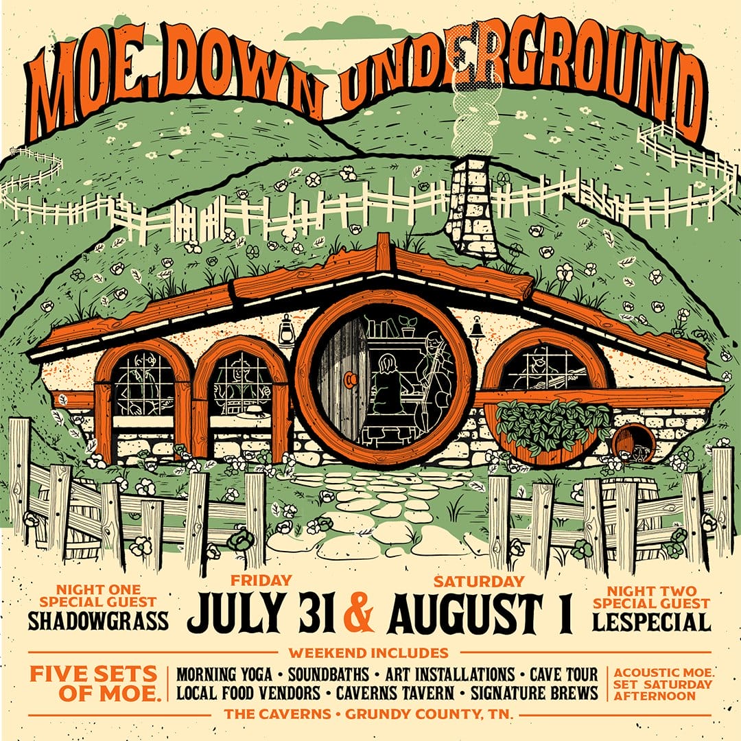 moe. Plot moe.down Underground at The Caverns, Welcome Emma Derhak for “Can’t You See” in Florida