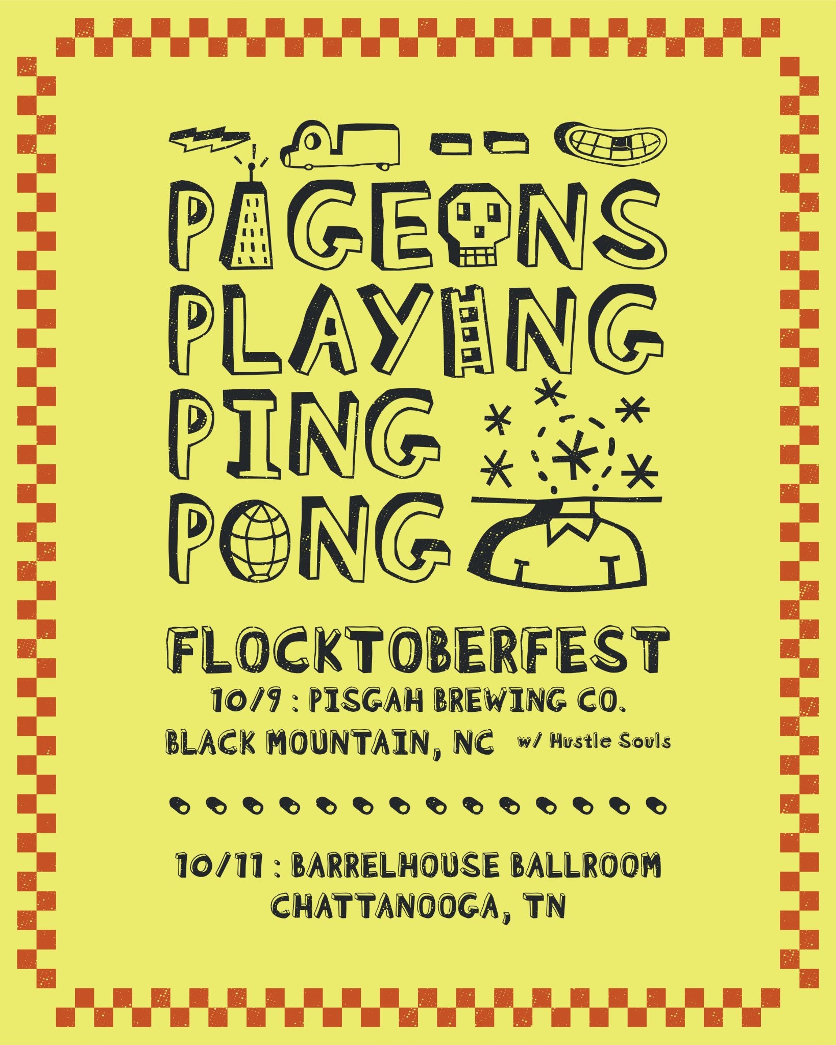 Pigeons Playing Ping Pong Confirm Flocktoberfest Details