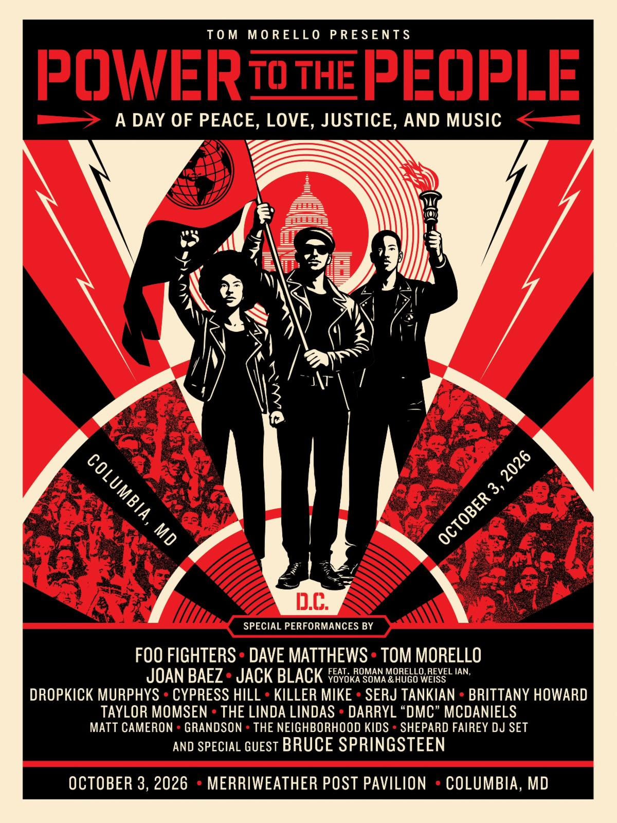 Foo Fighters, Dave Matthews, Bruce Springsteen, Joan Baez and More to Appear at Tom Morello’s Power To The People Festival