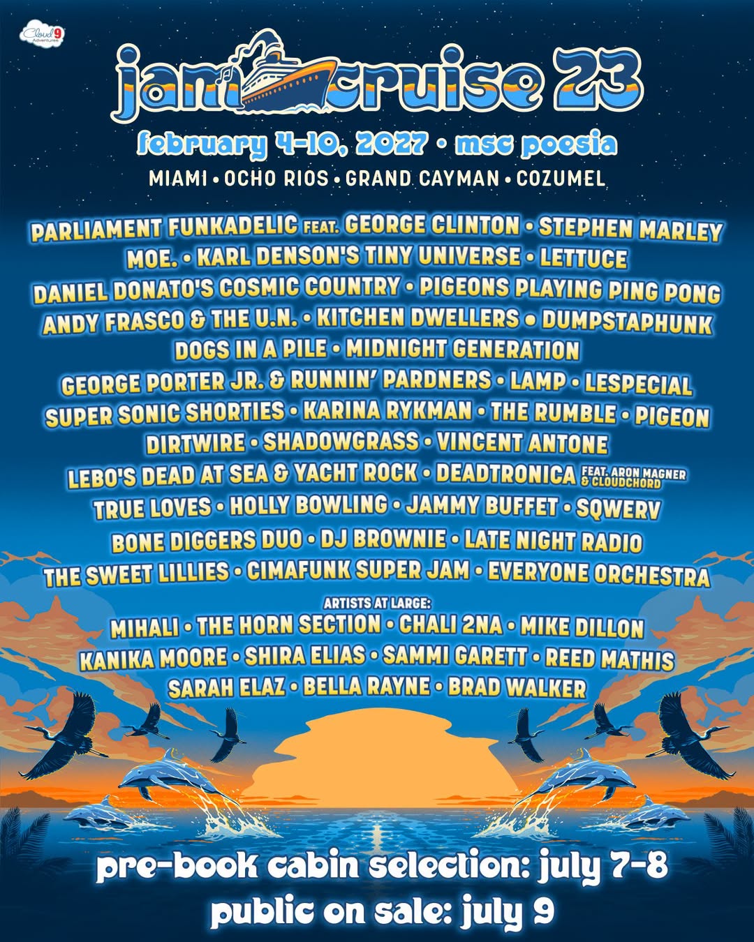 George Clinton & Parliament Funkadelic, Stephen Marley, moe., Lettuce and Daniel Donato’s Cosmic Country Set for Jam Cruise 23